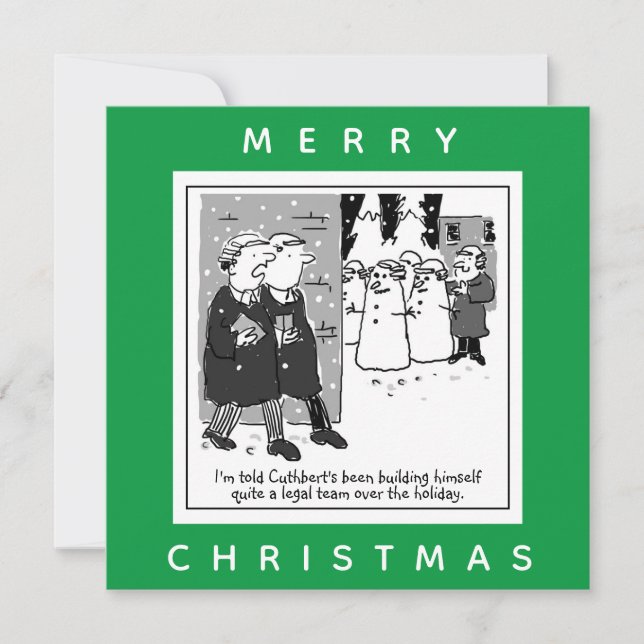Lawyers with Legal Team of Snowmen Card (Front)