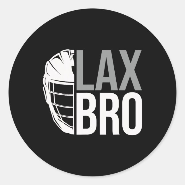 Lax Bro Funny Lacrosse Player Boy Kids  Classic Round Sticker (Front)