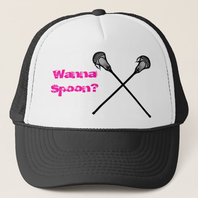 Lax Bro: Wanna Spoon? Trucker Hat (Front)