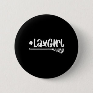 Lax Girl Lacrosse Player Stick Team Ball Sport Gam 6 Cm Round Badge