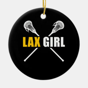 Lax Girl Lacrosse Sport Ceramic Tree Decoration