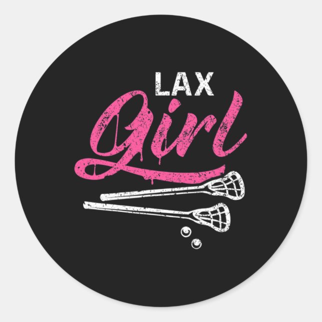 Lax Girl Lacrosse Stick Lacrosse Player  Classic Round Sticker (Front)