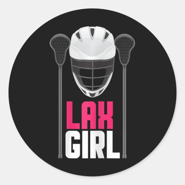 Lax Girl Player Lax Stick Lacrosse Team  Classic Round Sticker (Front)
