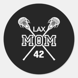 Lax Mum #42 Lacrosse Mum Player Number 42 Mother's Classic Round Sticker