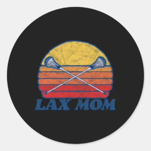 Lax Mum Vintage X Crossed Lacrosse Sticks 80s Suns Classic Round Sticker