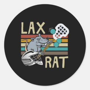 Lax Rat Lacrosse Retro Vintage  Classic Round Sticker