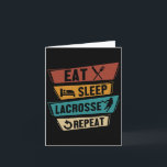 Lax Sport Funny Lacrosse Player Eat Sleep Lacrosse Card<br><div class="desc">Lax Sport Funny Lacrosse Player Eat Sleep Lacrosse Repeat</div>