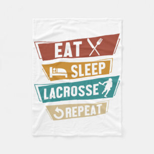 Lax Sport Funny Lacrosse Player Eat Sleep Lacrosse Fleece Blanket