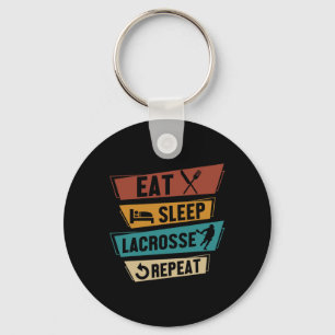 Lax Sport Funny Lacrosse Player Eat Sleep Lacrosse Key Ring