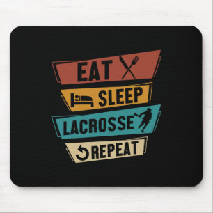 Lax Sport Funny Lacrosse Player Eat Sleep Lacrosse Mouse Mat