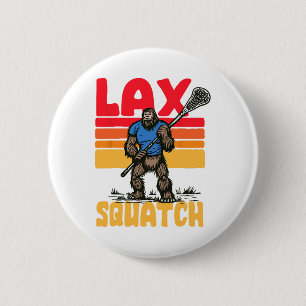 Lax Squatch! Bigfoot Lacrosse Player Retro Sasquat 6 Cm Round Badge