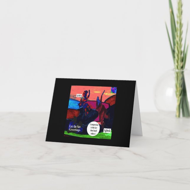 Lax the Sax 1 Greetings Card (Front)