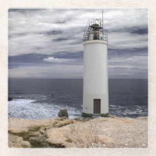 Laxe Lighthouse   Galicia, Spain Glass Coaster