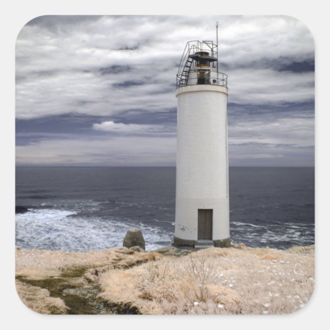 Laxe Lighthouse | Galicia, Spain Square Sticker (Front)