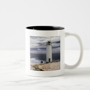 Laxe Lighthouse Galicia, Spain Two-Tone Coffee Mug