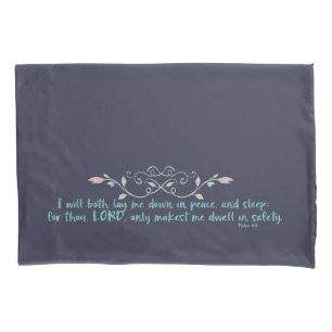 Lay Me Down in Peace & Sleep Bible Verse Pillowcase