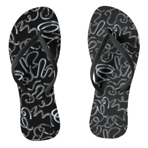 Lay some metals on me x4 Black BG Flip Flops
