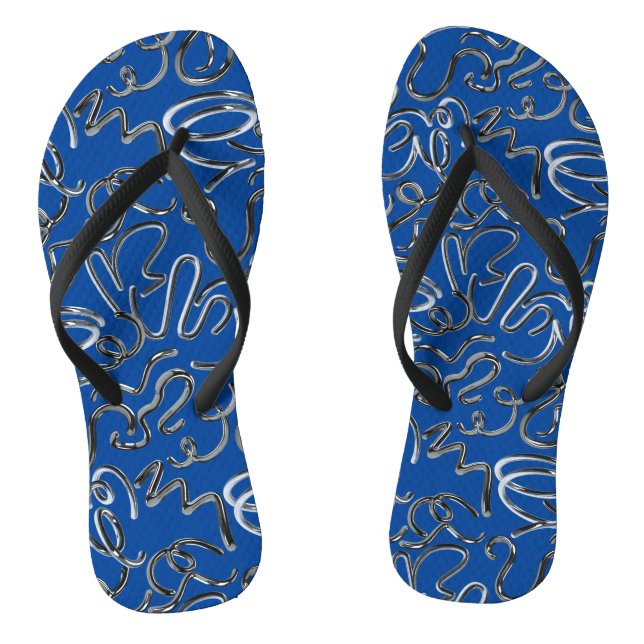 Lay some metals on me x4 Blue BG Flip Flops (Footbed)