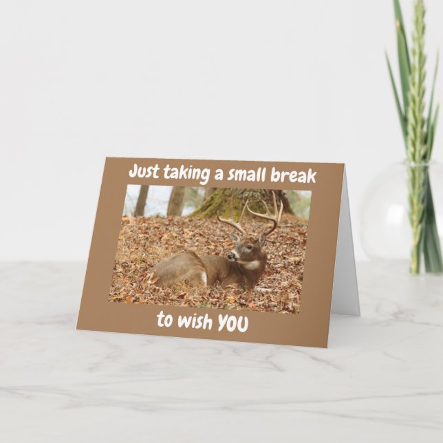 LAYED BACK DEER SAYS HAPPY 60th BIRTHDAY Card (Front)