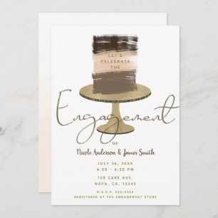 Layer Cake Modern Elegant Rustic Engagement Party Invitation