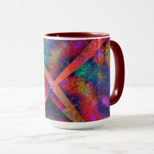 Layer of irregularly arranged rustic images mug