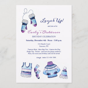 Layer Up For Outdoor Play Birthday Party Invitation