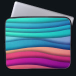 Layered Abstract Colorful Wavy Lines Laptop Sleeve<br><div class="desc">Modern and colorful abstract wavy pattern sleeve.</div>