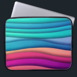 Layered Abstract Colorful Wavy Lines Laptop Sleeve<br><div class="desc">Modern and colorful abstract wavy pattern sleeve.</div>