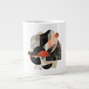 Layered Abstract Shape Collage Print Large Coffee Mug