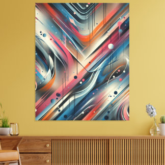 Layered Abstract Spray Paint Canvas Print