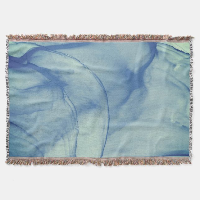 Layered Aqua Throw Blanket (Front)