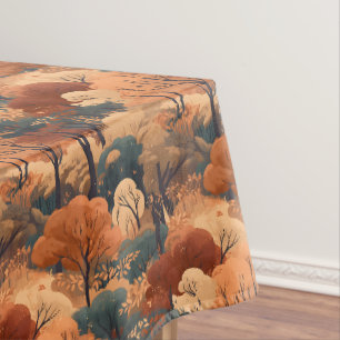 Layered Autumn Forest Landscape - Rustic Woodland  Tablecloth