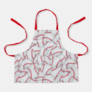 Layered Baseballs Pattern Apron