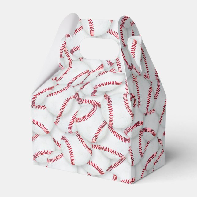 Layered Baseballs Pattern Birthday Favour Box (Front Side)