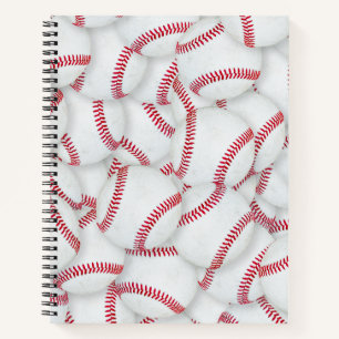 Layered Baseballs Pattern Notebook