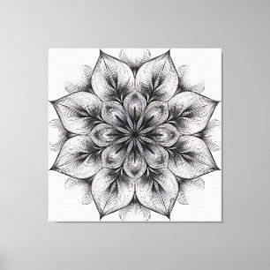 Layered Bloom Mandala Canvas Print