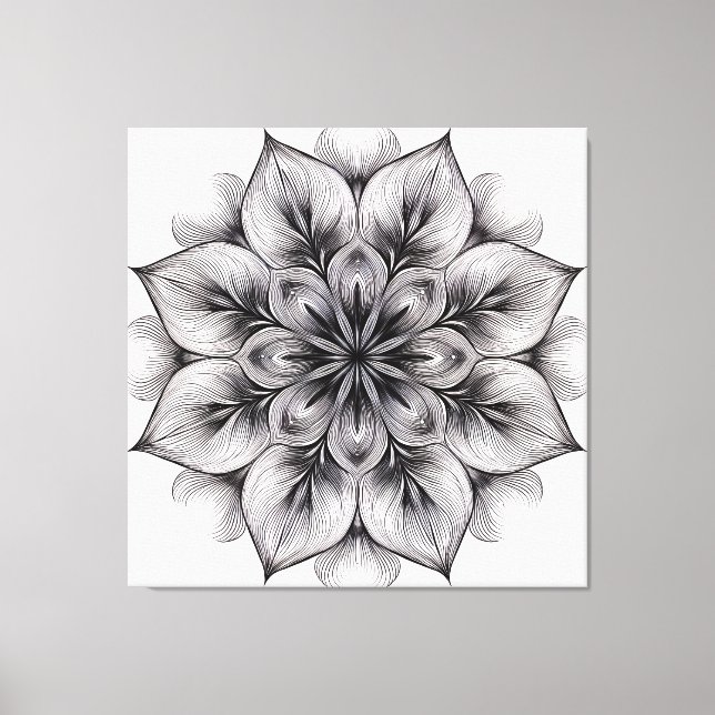 Layered Bloom Mandala Canvas Print (Front)