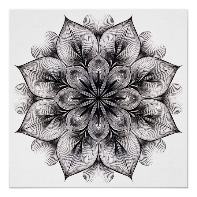 Layered Bloom Mandala Poster (Front)