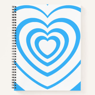 Layered Blue & White Heart Aesthetic Notebook