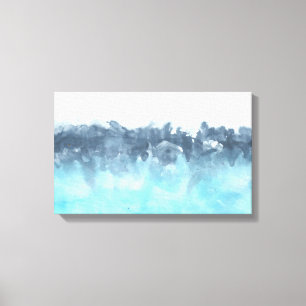 Layered Blues Abstract Painting Canvas Print