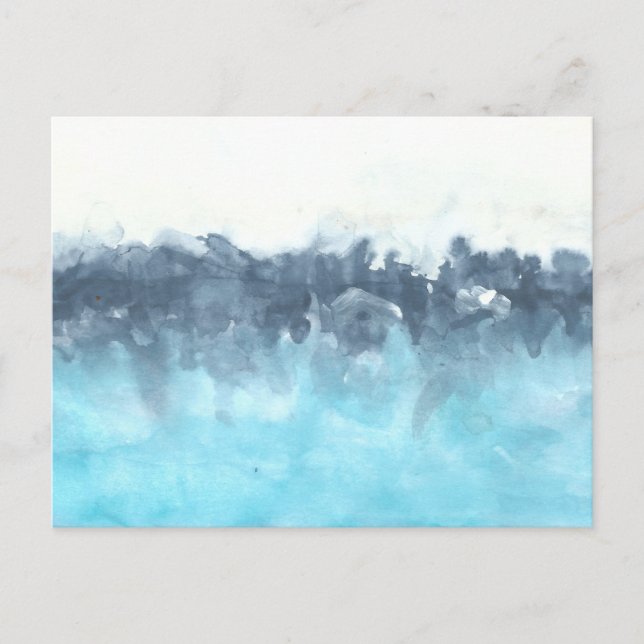 Layered Blues Abstract Painting Postcard (Front)