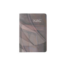 Layered Bridge Abstract Monogram Passport Holder
