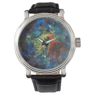 Layered Brushstrokes-Hand Painted Abstract Art Watch