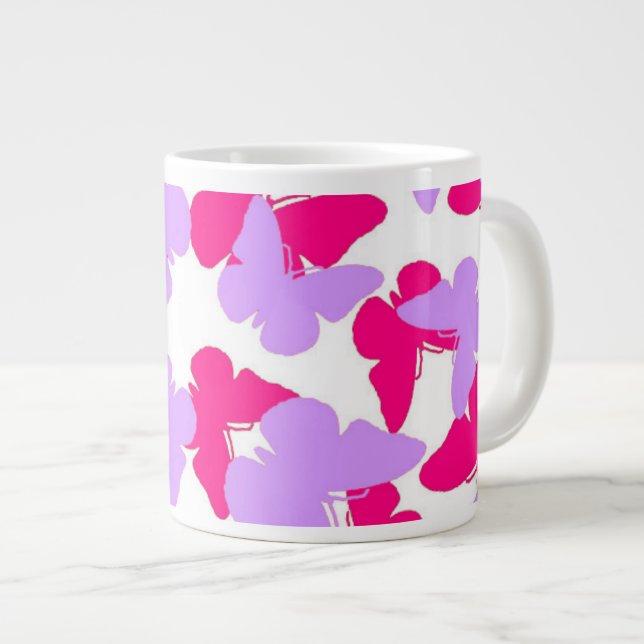 Layered Butterflies Large Coffee Mug (Front Right)