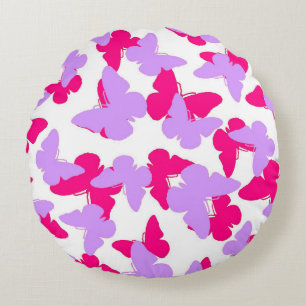 Layered Butterflies Round Cushion