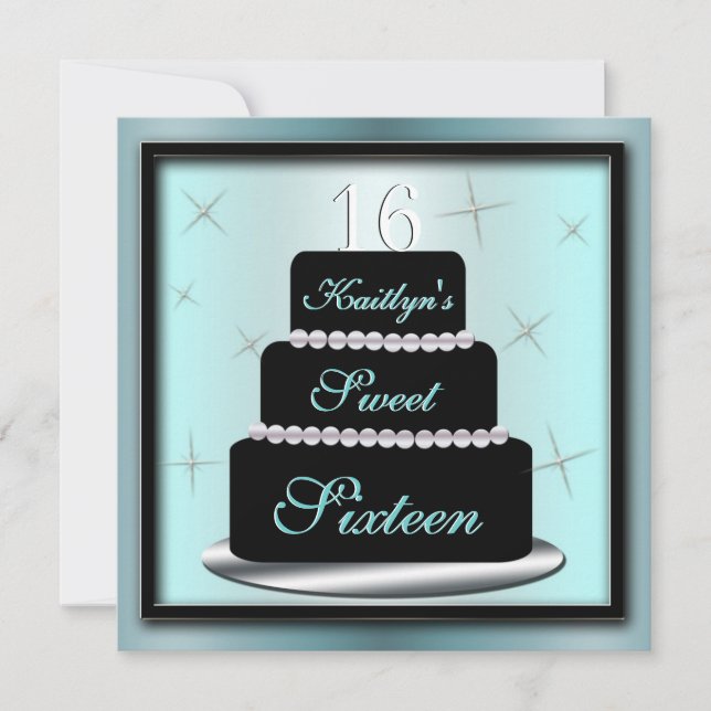 Layered Cake Birthday Party Invite (Front)