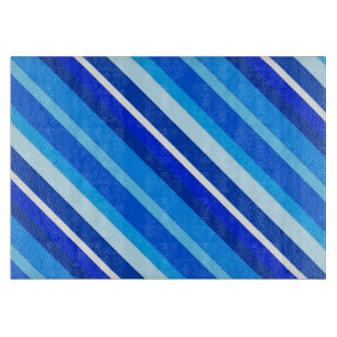 Layered candy stripes - cobalt and pale blue cutting board