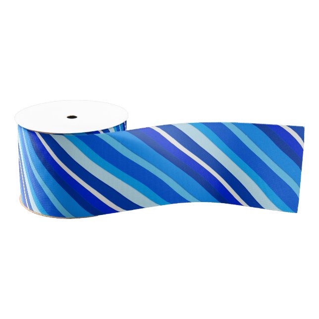 Layered candy stripes - cobalt and pale blue grosgrain ribbon (Spool)