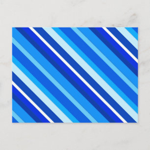 Layered candy stripes - cobalt and pale blue postcard