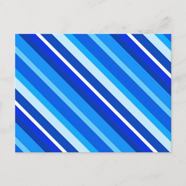 Layered candy stripes - cobalt and pale blue postcard (Front)